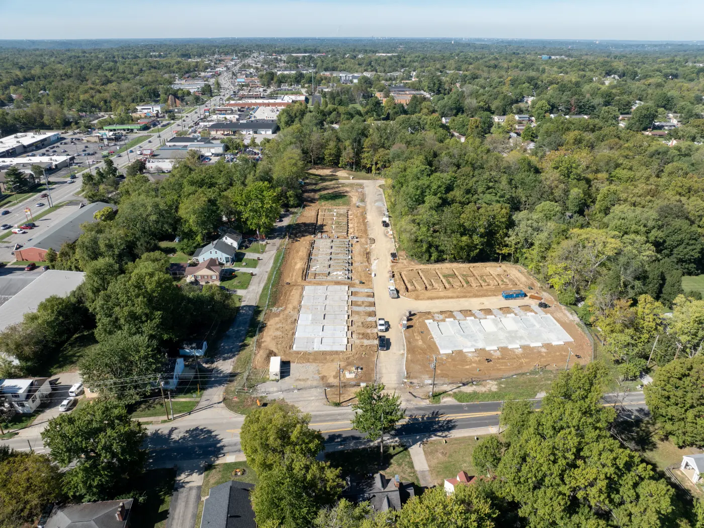 Aerial photo of lot for Anderson Grove Townhomes